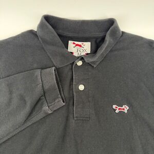 Retro Fox Polo Golf Shirt Mens M Long Sleeve Vintage‎ Y2K  Business Casual